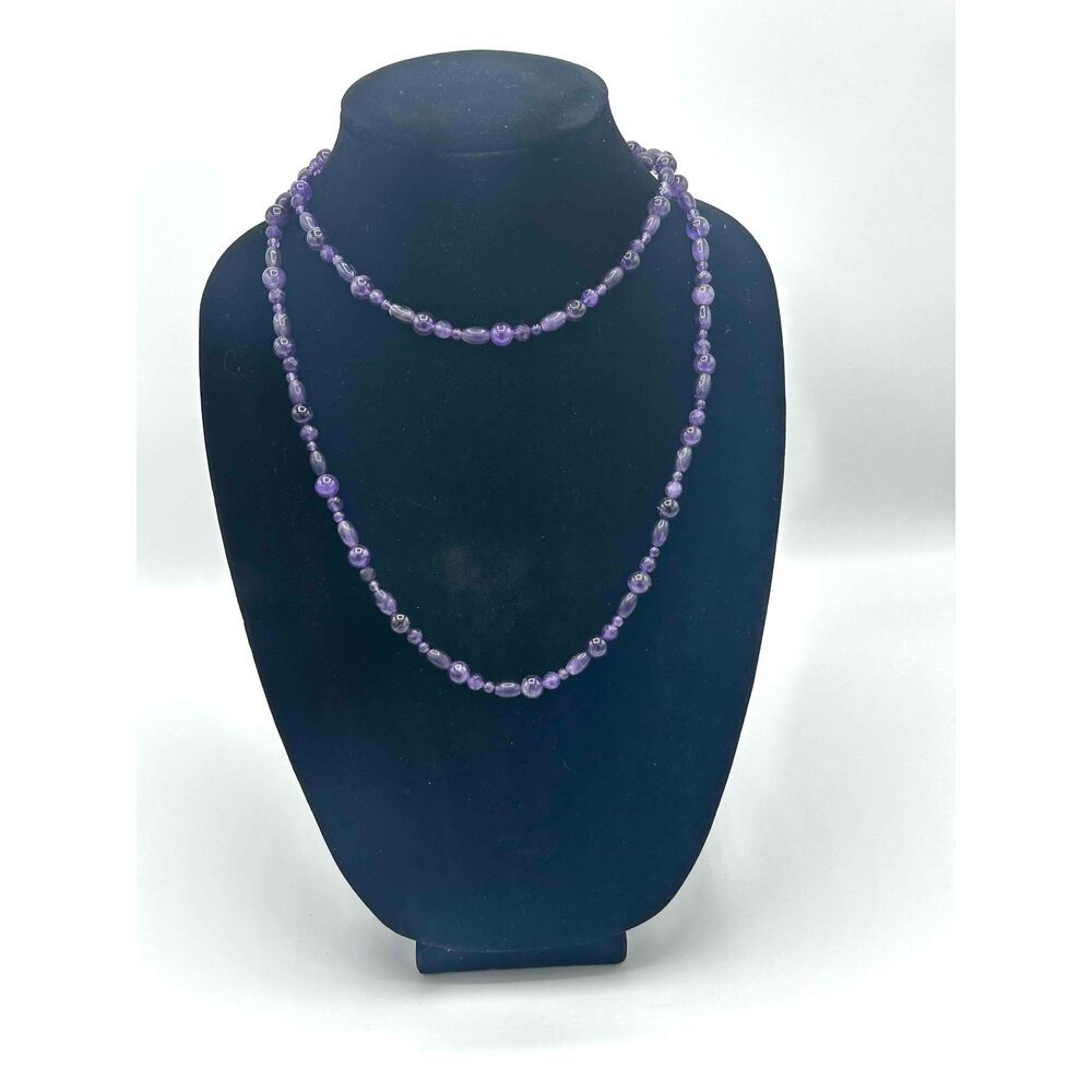 Amethyst beaded necklace